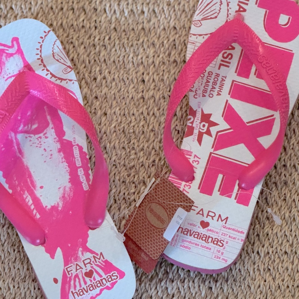 FARM RIO x HAVAIANAS Flip Flop Sandals - Women’s Size 6 - New With Tags - Picture 4 of 7